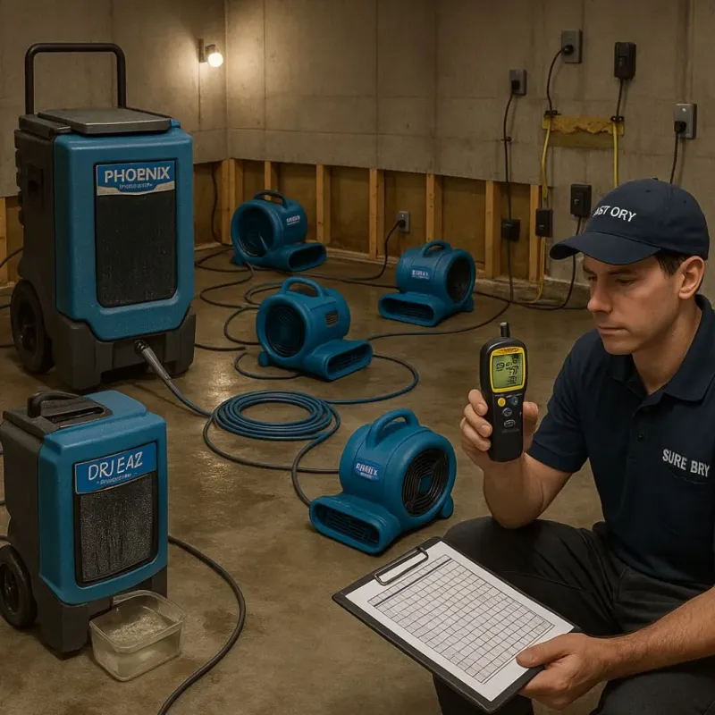 Structural Drying and Dehumidification process in Oak Park, IN